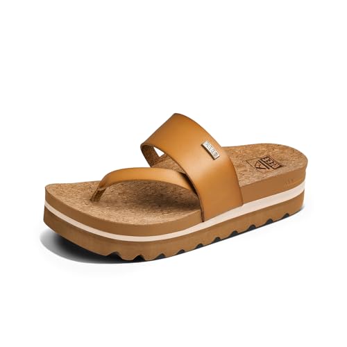 REEF Cushion Sol Hi Womens Platform Fashion Sandal, Ultra Soft Cushion Footbed, Natural, 7