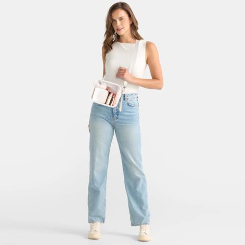 Image of Clear Crossbody Bag Stadium Approved Clear Purse - Transparent Messenger Bag with Front Pocket