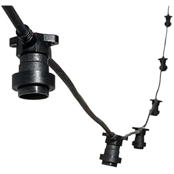 Mu 10 m Outdoor Fairy Lights Expandable to 1000 W 10 Lamp Holders E27 Weatherproof IP65 Fairy Lights Outdoor Power Decoration for Garden Party Wedding Garden Wedding 10 m Black