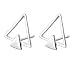 Helen de Lete Original Minimalist Double Triangle Sterling Silver Stud Earrings