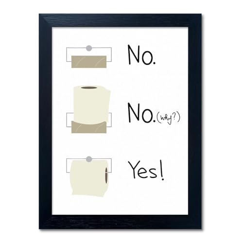 Bathroom Decor Wall Art, Toilet Paper Bathroom Rule Wall Art, Bathroom Sign, Bahtoom Quote Paintings for Wall