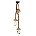 Lumière pendante industrielle, STARRYOL lumière suspendue de double-tête de corde de chanvre pour manger, Hall, restaurant, barre, café - longueur 120cm