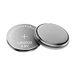 Rechargeable Coin Battery - LIR2032 Ion Rechargeable | Large Capacity 3.6V Cell with Stable Output, Flat Round Lithium Battery for Electronic Tools, Fitness Tracker, Toys, Hearing Aids, DA