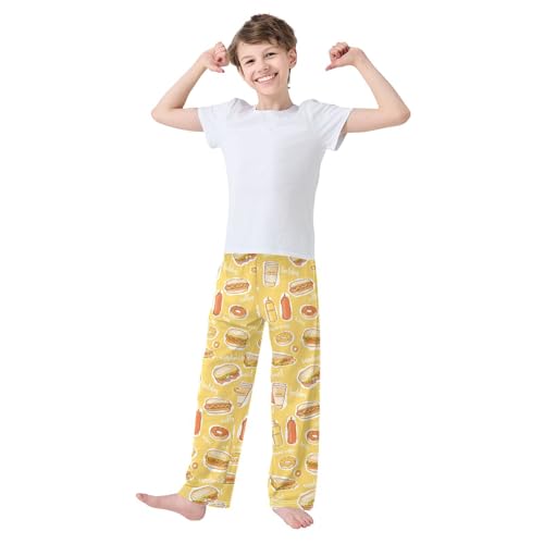 ZZKKO Colorful Fast Food Pattern Boys Pants for Kids Jogger Pants with Pockets S-XL2