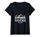 Femme Livre « Not All Those Who Wander Are Lost Adventure » T-Shirt avec Col en V