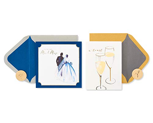 Cartes de vœux mariage Papyrus lot de 2 élégantes pour féliciter les mariés