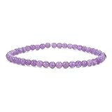 BALIBALI 4MM Mini Gemstone Energy Bracelets Tiny Amethyst Bracelet Natural Stone Statement Bracelet