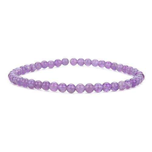 Balibali 4Mm Mini Gemstone Energy Bracelets Tiny Amethyst Bracelet Natural Stone Statement Bracelet Charm Beaded Couples Bracelets #TOP30