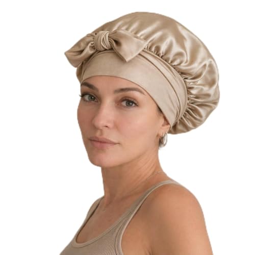 Bonnet en Soie Cheveux Bouclés SIGNATURE Votre Routine de Nuit pour des Boucles Sublimes