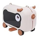 Fockety Maleta para Montar para Niños y Niños Pequeños, Equipaje de Mano con Capacidad de 55,12 Libras con 4 Ruedas Giratorias y Pedal Plegable, Maleta para Scooter de Aerolínea (Brown)