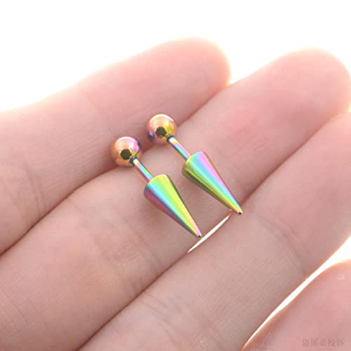 SPACELQ PendientesCono2pcs18Gbarragóticalargo cortode SpikecartílagoHelixPiercingStudDemoniode uñasDiabloTragusAnilloAretesjoyeríadel oído Cover