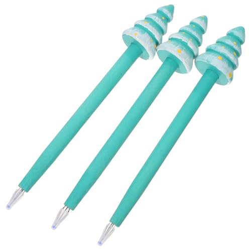 Set de 3 bolígrafos gel madera diseño árbol de Navidad