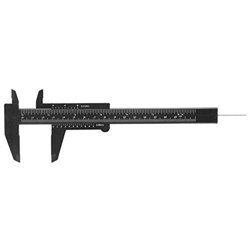 NITRIP 150mm High Accuracy Plastic Double Rule Scale Vernier Caliper Measuring Tool 0.5mm(Black)