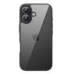 JETech Cover per iPhone 17 6,3 Pollici, Antiurto Cellulare Paraurti Custodia, Solida Colore Opaco TPU Telaio, Anti-Graffio Retro Trasparente (Nero)