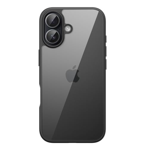Image of JETech Case for iPhone 17 6.3-Inch, Shockproof Phone Bumper Cover, Solid Color Matte TPU Frame, Anti-Scratch Clear Back (Black)