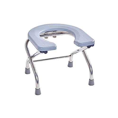 Shamiina 大便器便座バスルームスツールTrong耐荷重スツール脚シャワーチェアの下に快適な滑り止めパッド, グレー 高さ33cm