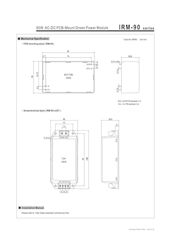 Alimentation à découpage IRM 90W 24V conversion AC-DC 85-305V - 5