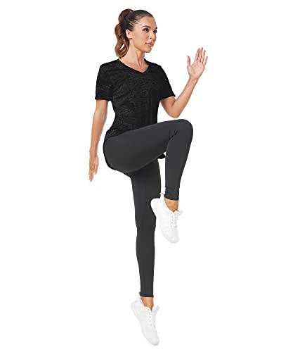 Deaviya Women's Sports T-Shirt Gym Tops V Neck UK, Short Sleeve Workout Top Running Yoga Shirts