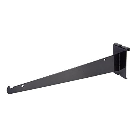 Dazzling Displays 10-Pack of 12 Black Gridwall Knife Shelf Bracket with Lip - Fits All 3 Grid Panels Cover