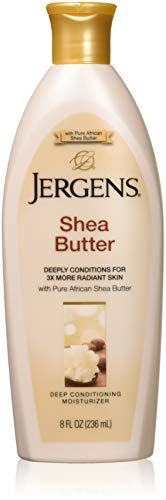 Jergens Shea Butter Deep Conditioning Moisturizer, 3X More Radiant Skin, 8 Ounces (Pack of 2), with Pure Shea Butter, Dermatologist Tested (Packaging May Vary)