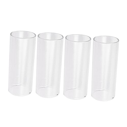 TOPPERFUN 4pcs Guitar Slides for Electric Chrome Glass Sliders Accessories for Guitar Slide for Guitar Finger Protector for Acoustic