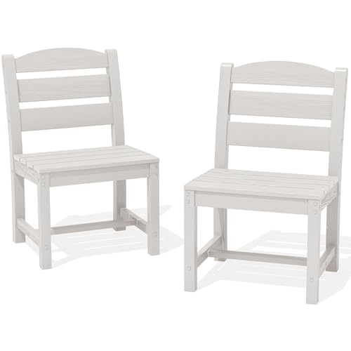 Image of SERWALL Armless Modern Dining Chair Set of 2, All Weather Resistant, Black
