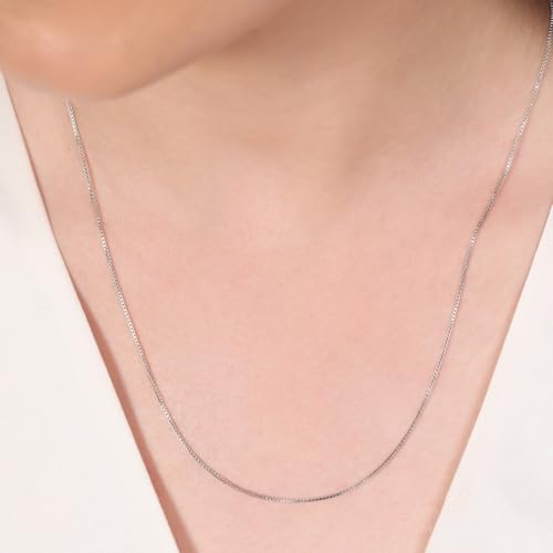 Image of ZAVYA 925 Sterling Silver Designer Sleek Rhodium Plated Adjustable Chain Necklace | Gift for Women & Girls | With Certificate of Authenticity & 925 Hallmark