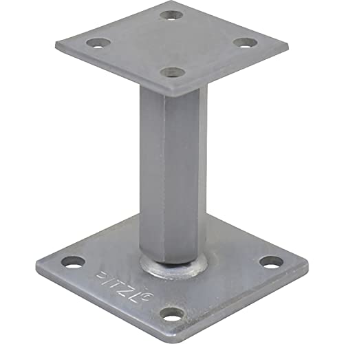 mgn-store PITZL Post Holder Type 10980.0080 ZiNiP Coated Right/Left, Silver, 100x100 mm (inferiore), 80x80 mm (superiore)