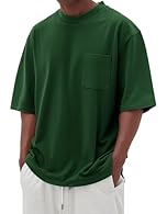 Design: Men's fashion casual oversized short sleeved t-shirt with pockets on the chest for placing sunglasses, cards, keys and other items. This solid color tee features a ribbed crew neck and an elastic hem, making it easy to put on and take off and...