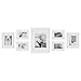 Gallery Perfect 7 Piece White Photo Frame Gallery Wall Kit with Decorative Art Prints & Hanging Template