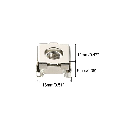 PATIKIL M4 Cage Nuts Carbon Steel Nickel Plated for Server Rack Cabinets, Silver Tone Pack of 30 - Image 2