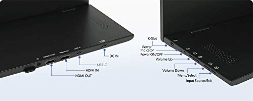 Image of GeChic M505E 15.6 inch FHD 1080p Portable Monitor with USB Type-C Input, HDMI Input /Output, DC-in Port, Daisy Chain Display for Conference, Factory, Industry, Gaming, Plug&Play, Foldable Screen