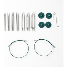 Knit Picks Options 2-3/4" Short Metal Stainless Steel Interchangeable Knitting Needle Set Reflections Stainless Steel
