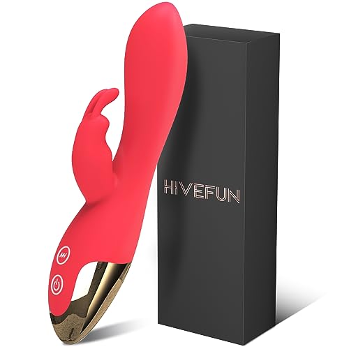 Vibratoren für Sie Klitoris und G-punkt Vibrator Sexspielzeug Leise, 2 in 1 Erotik Sex Spielzeug für die Frau Extrem Sex Toys, Vibration für frauen und Paare mit 9 Vibrationsmodi Dunkelrot Anal Dildo