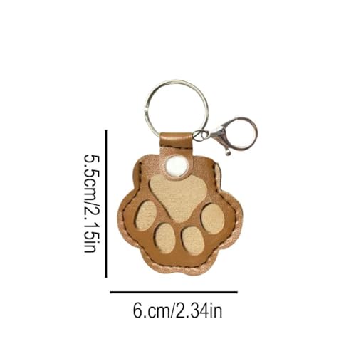LQQDREX Schlüsselanhänger mit Hundefell-Aufbewahrung, niedlicher Lederpfoten-Schlüsselanhänger, Tierhaar-Andenken-Schlüsselanhänger, einzigartige Gedenksammlung, Haustier-Gedenkgeschenke für Tasche