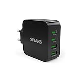 SPLAKS USB Ladegerät 4-Port 40W 8A USB Netzteil Mehrfach Ladestecker für iPhone...