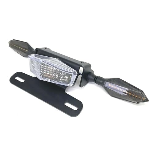 BTCTLPLMKK スズキ DRZ400S DRZ400E DR-Z 400SM 用 バイク用 ウィンカーナンバープレートフレームホルダー リアフェンダーエリミネーター バイク用 ナンバープレートステー(White-E)