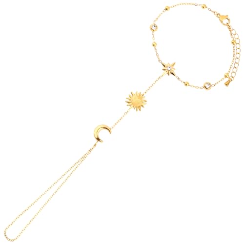 Image of 18K Gold Plated Stainless Steel Dainty Charms Colorful Crystal Birthstone Bracelet Minimalist Cute Jewelry for Women