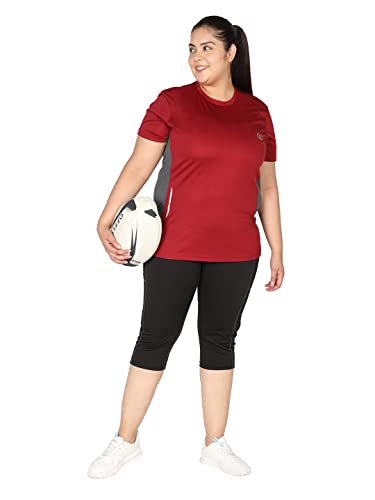 Image of CHKOKKO Women's Polyester Round Neck Regular Fit Gym Sports T-Shirt