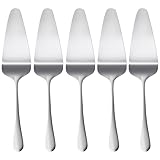 KSENDALO SUS304 Stainless Steel Pie Server Set of 5, Small Silver Spatula for Serving, Cutting& Serving Cakes, Pies, Pizzas & Desserts 9.05inch x 1.77inch - Perfect for Weddings, Birthdays &Parties
