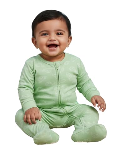 Image of The Mom Store Baby Zipper Romper For Boys And Girls | Cotton | Soft And Comfortable Infant Bodysuit | Trendy Stylish Sleepsuit Nightsuit For Newborn Baby | Printed | Unisex Sleep Wear