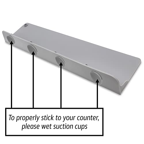 Mrpr Silicone Sink Splash Guard [Upgraded] - Water Splash Guard For Kitchen, Bathroom And Island Sinks - 4 Suction Cups - Logo Faces Sink, Blocks Water More Effectively - Grey (17.3L X 2W X 3.9H In) #TOP6