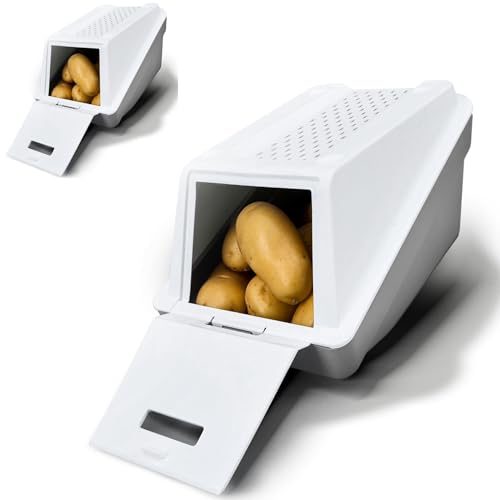 ARTECSIS Caja de almacenamiento para patatas, color blanco, juego de 1 unidad S, 3,5 L, apilable con tecnología EasyClick, incluye adhesivo para verduras
