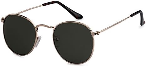 Eason Eyewear Quality Men's/Women's Vintage Inspired Metal Round Sunglasses Mirrored lens Gradient lens