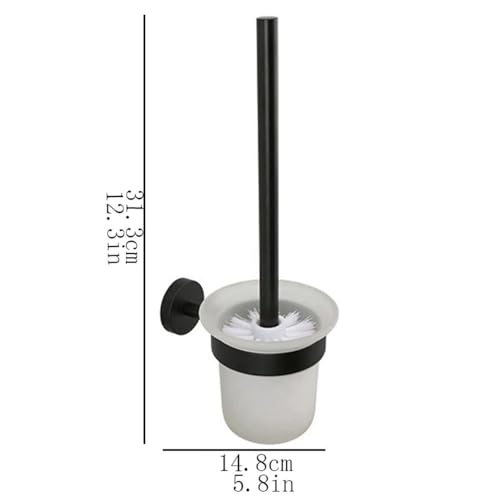 Brosse de toilette inox et plastique noir au design épuré pour sol - 3