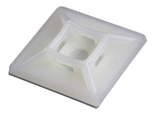 KafTon Self Adhesive Base Cable Ties 19mm x 19mm Natural (Pack of 25)