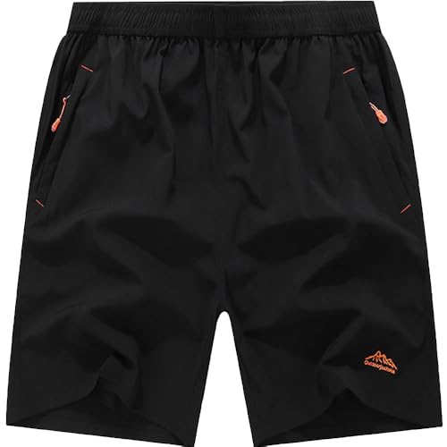 Muzboo - Short de sport léger à séchage rapide pour homme avec poches zippées - Grande taille