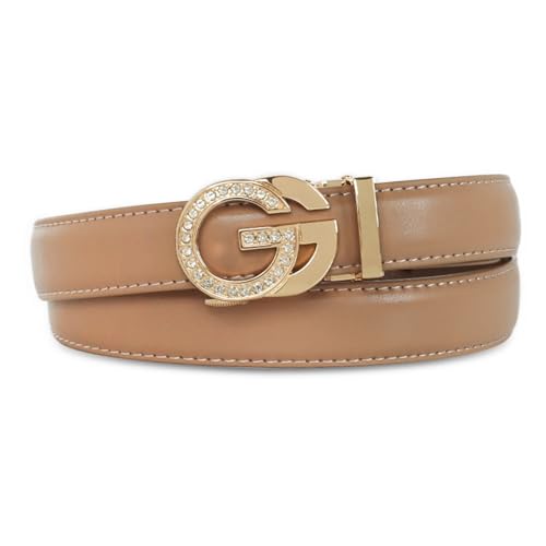 Image of Aurolran Women's Leather Belt with Buckle - Ideal for Dresses, Jeans, and Coats