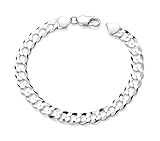 Old English Jewellers Pulsera de plata de ley 925 maciza para hombre, 8 mm de ancho, para hombre, 8.5 inches, Plata de ley, No es una piedra preciosa