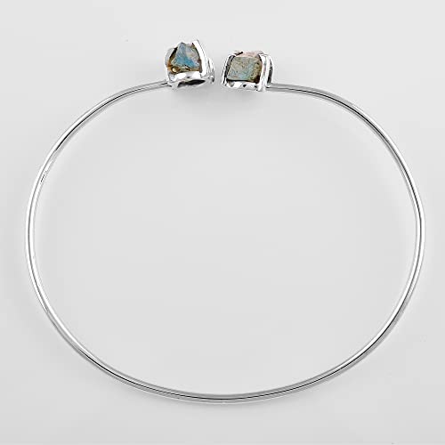 Natural Raw Aquamarine Cuff Bracelet, Healing Crystal Cuff Bracelet, Bangle Bracelet, Rough Gemstone Bracelet, Jewelry For Woman #TOP2